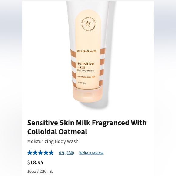 Milk Fragranced Sensitive Skin w/ Colloidal Oatmeal Moisturizing BODY WASH, NWT - Picture 2 of 7
